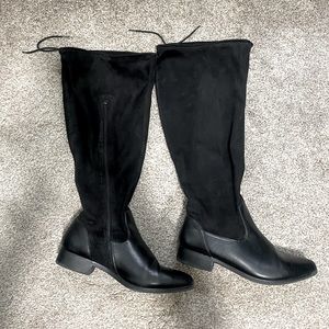 Woman’s Suede And Faux Leather Boots